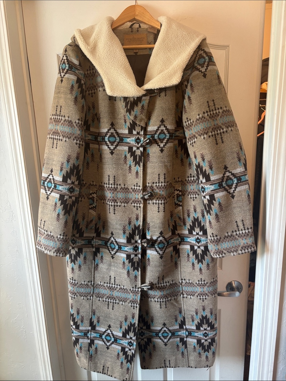 Powder River Outfitters by Panhandle Tribal Print Long Heavy Coat